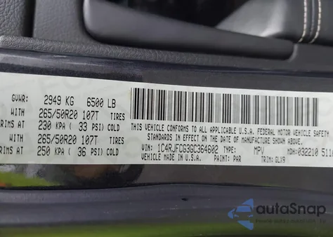 2016 Jeep Grand Cherokee Overland из США, поврежденный, VIN 1C4RJFCG3GC364602